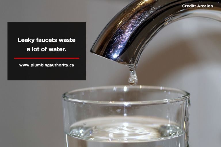 Leaky faucets waste a lot of water.