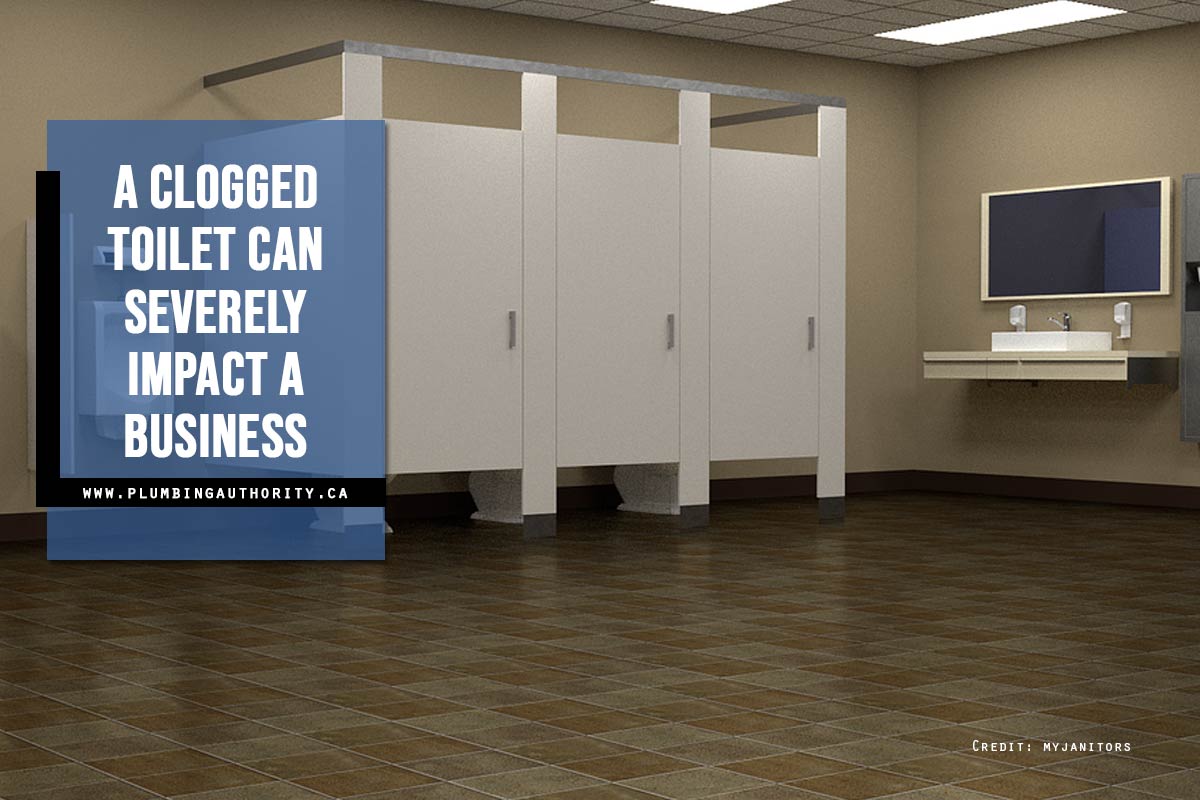 A clogged toilet can severely impact a business