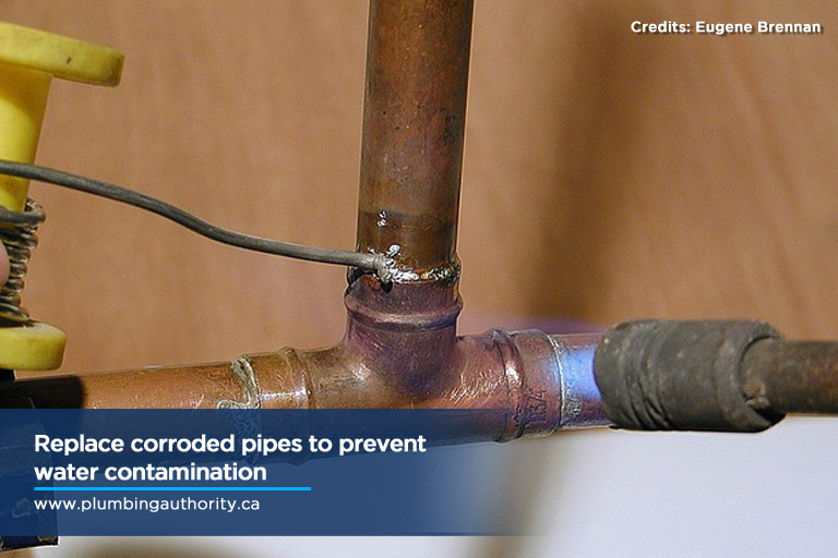 Replace corroded pipes to prevent water contamination