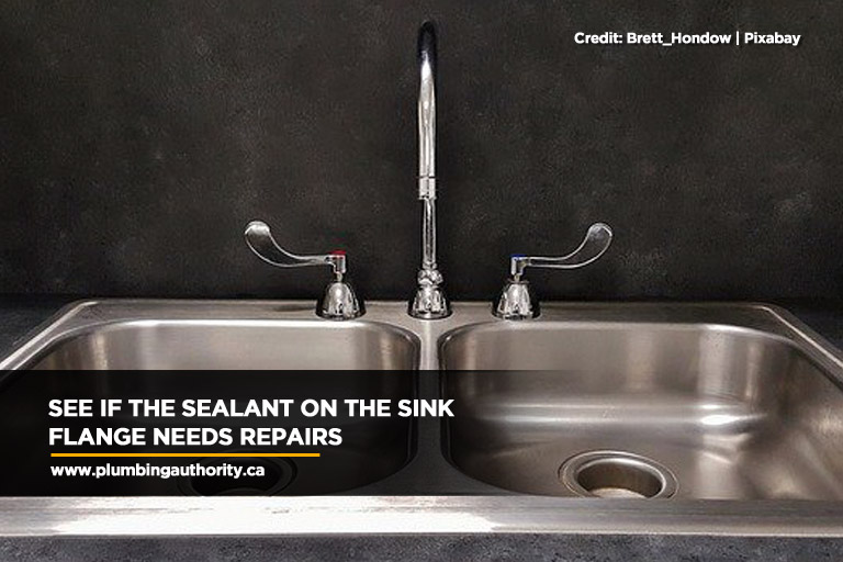 See if the sealant on the sink flange needs repairs