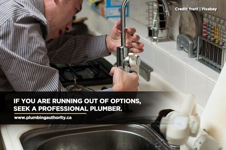 If you are running out of options, seek a professional plumber.