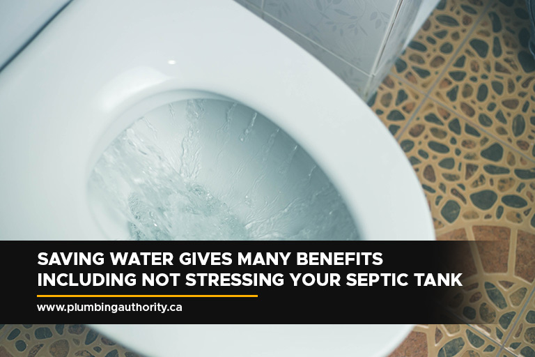 Saving water gives many benefits including not stressing your septic tank.