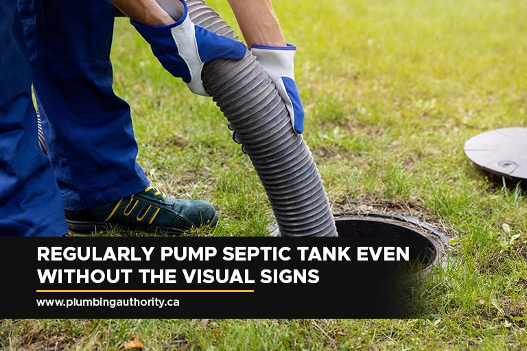 Regularly pump septic tank even without the visual signs