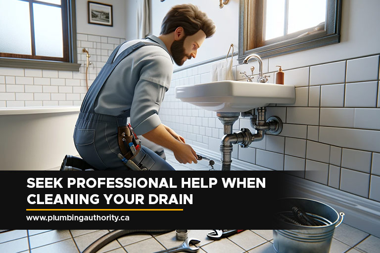 Seek professional help when cleaning your drain