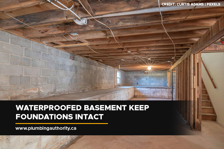 Waterproofed basement keep foundations intact